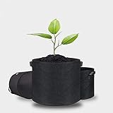 MoonyLi 5 Stück Pflanzsack aus Vliesstoff- mit Riemengriffen,Pflanzen wachsen Taschen für Gärtnerei und Wachsen der Pflanzung, Beste Wurzelbehandlung 25Gallons